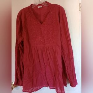 Greater Good sz. 2XL Cotton Made in‎ India Red Top